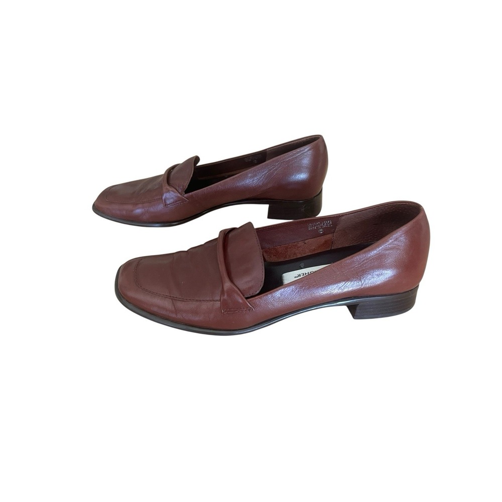 Vtg Etienne Aigner Women's Loafers 6M Leather Burgundy & Navy Flats Shoes 2 Pair - Picture 5 of 16
